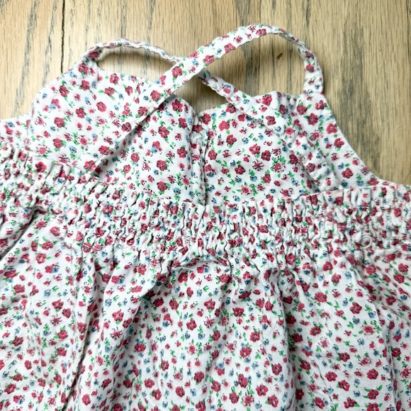 Petit Main Baby Girls Red Floral Babydoll Summer Dress Top Size 80 12-18 Months - Picture 9 of 12